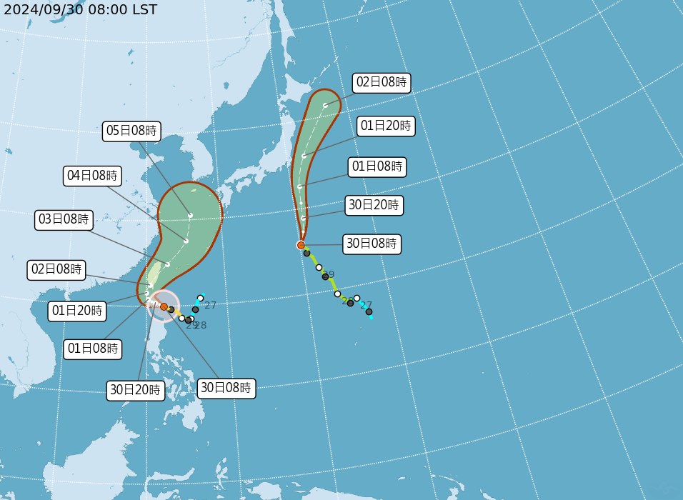 山陀兒颱風路徑預估資料