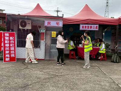 配合社區巡視預警勸導民眾掩蔽