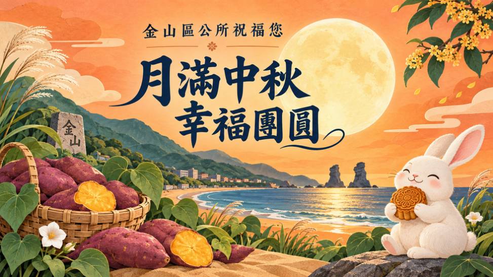 金山區公所祝福您，月滿中秋幸福團圓