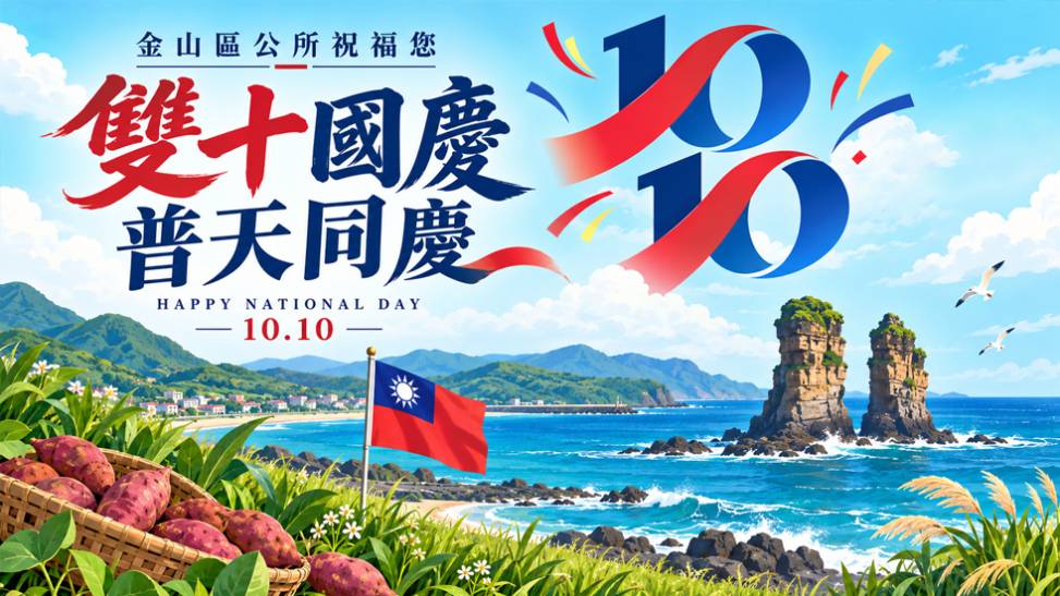 金山區公所祝福您，雙十國慶普天同慶