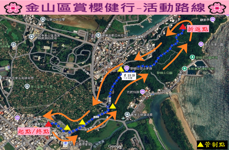 2026新北蒔花好綻-金山區賞櫻健行活動路線